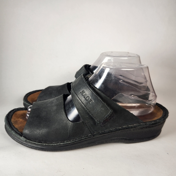 NAOT Women's Sandal 9 EU 40 Black Leather Comfort Casual Slip On Open Toe Shoe - Picture 4 of 10